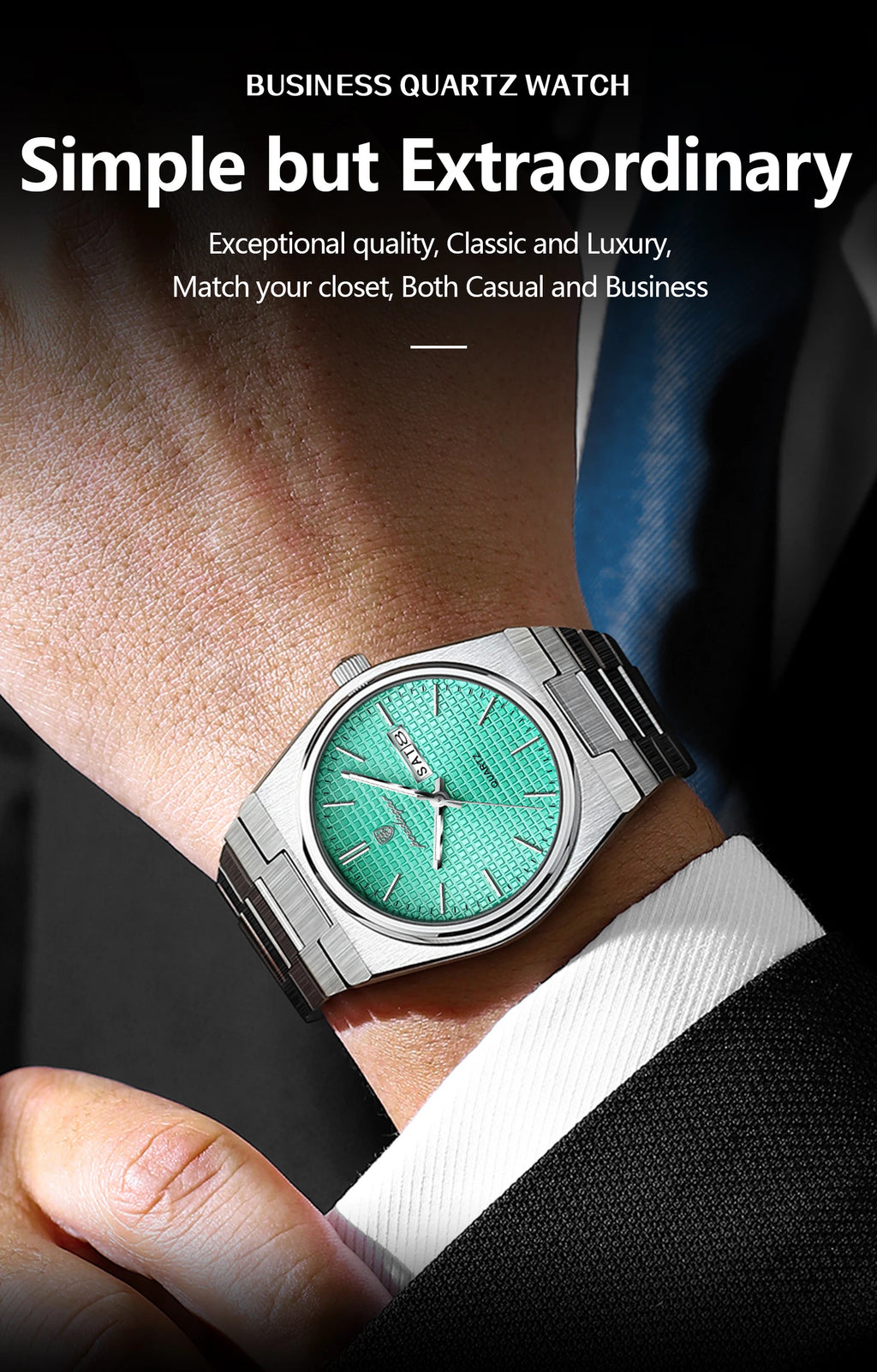 POEDAGAR Luxury Fashion Male Watch Stainless Steel Waterproof Luminous Men's Quartz Watches Casual Date Week Wristwatch For Men