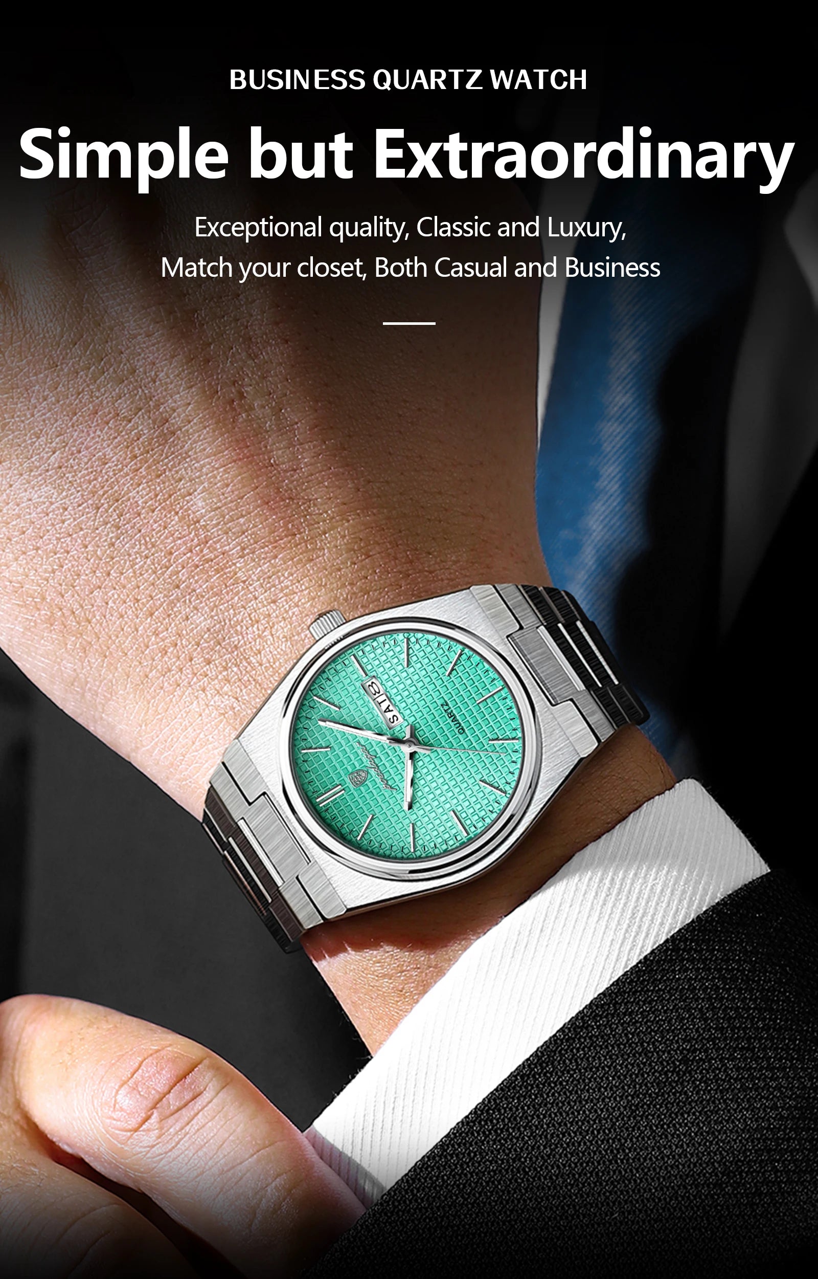POEDAGAR Luxury Fashion Male Watch Stainless Steel Waterproof Luminous Men's Quartz Watches Casual Date Week Wristwatch For Men