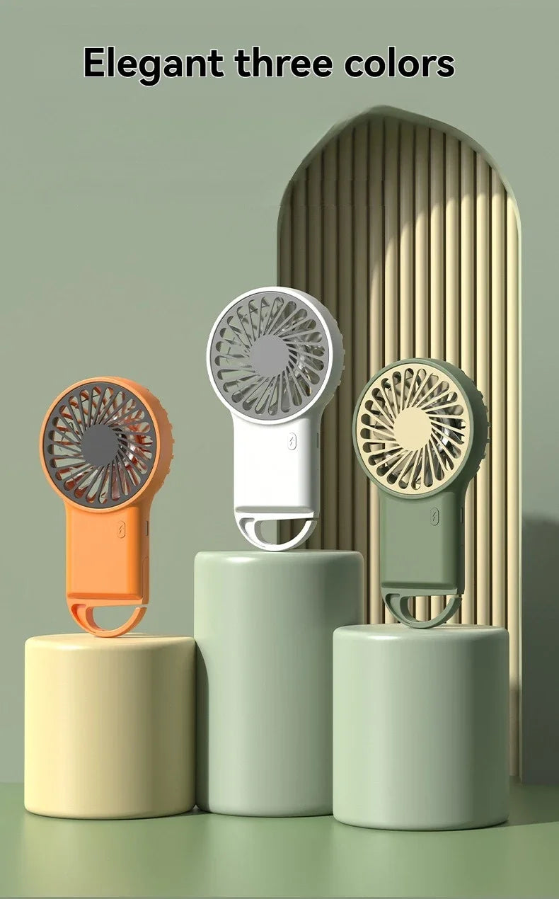 Handheld Foldable Mini Fan Desktop USB Charging Fan With Carabiner Hiking Clip-On Compact Fan Summer Heat Relief Travel Fan