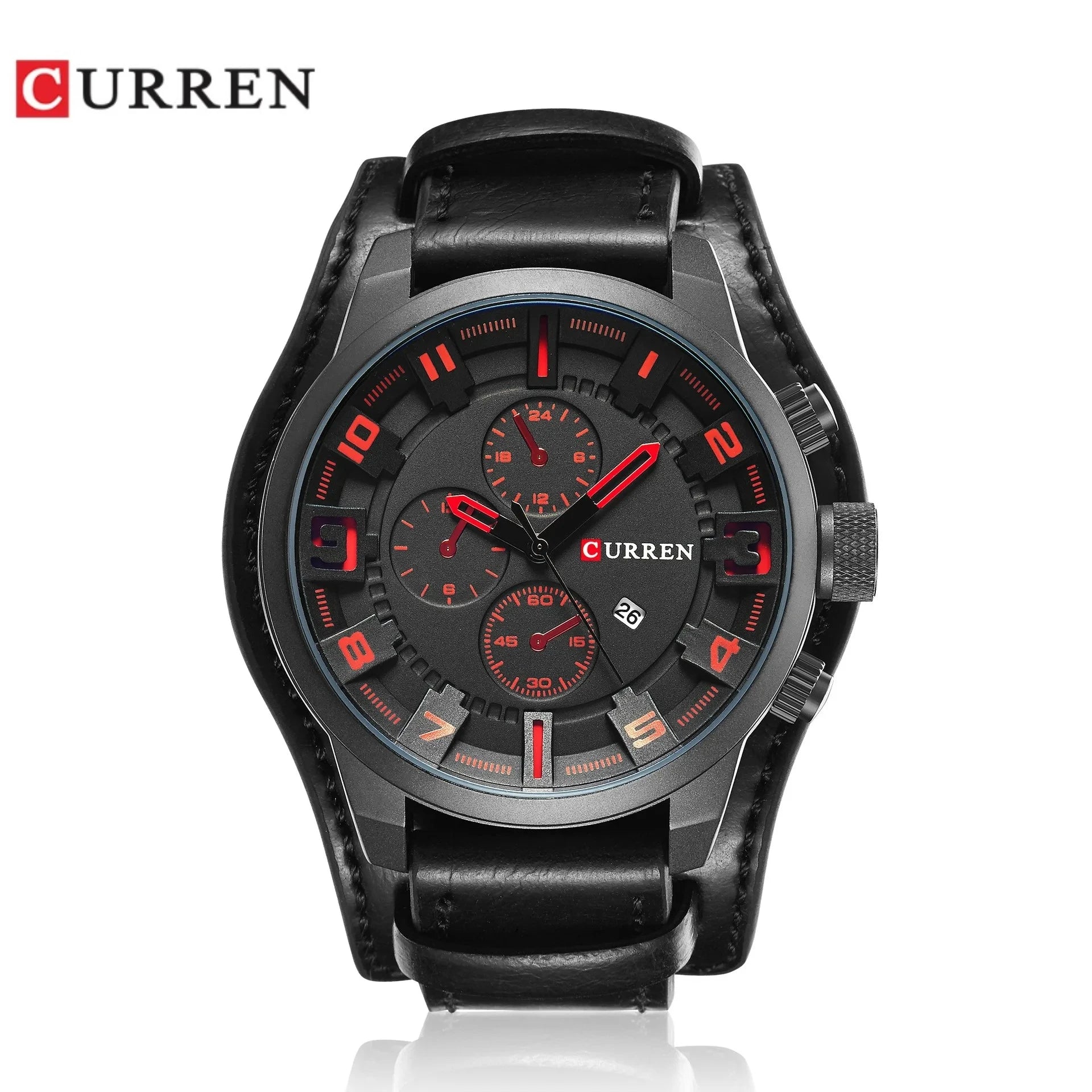 CURREN 8225 Top Brand Men's Watch Classic Quartz Dial Calendar Chronograph Waterproof Fashion Leather Strap Watches for Man
