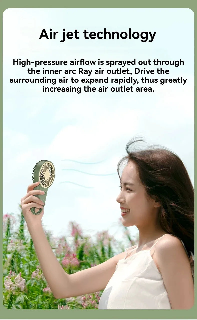 Handheld Foldable Mini Fan Desktop USB Charging Fan With Carabiner Hiking Clip-On Compact Fan Summer Heat Relief Travel Fan