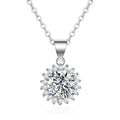 NeeTim 0.5 Karat 1 Karat 2 Karat 3 Karat 5 Karat Moissanit Halskette für Damen Silber 925 mit 18K vergoldeter Labor-Diamant-Blumen-Anhänger-Halsketten