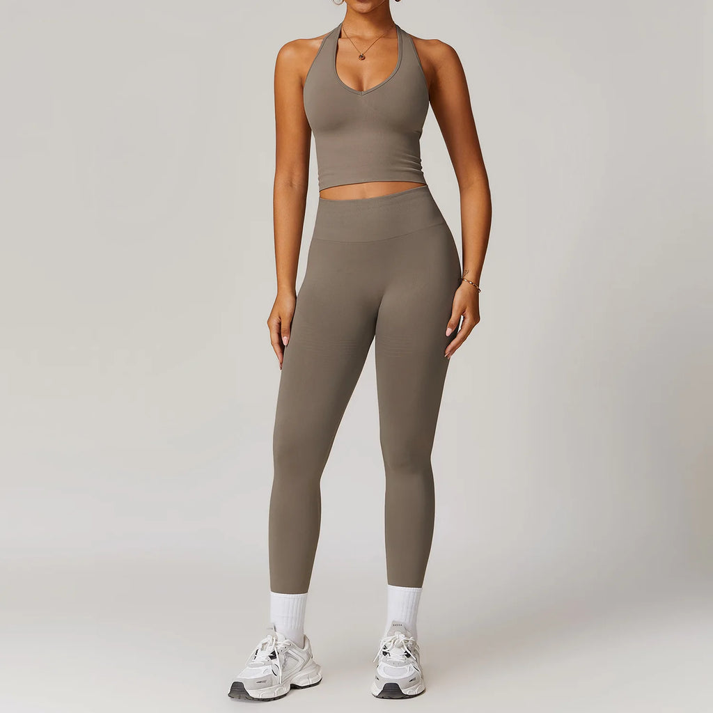 2/3/4PCS Yoga Set Gym Clothes Sportswear Seamless Yoga Suits For Women Fitness Long Sleeved Tracksuits Sports Bra Gym Leggings