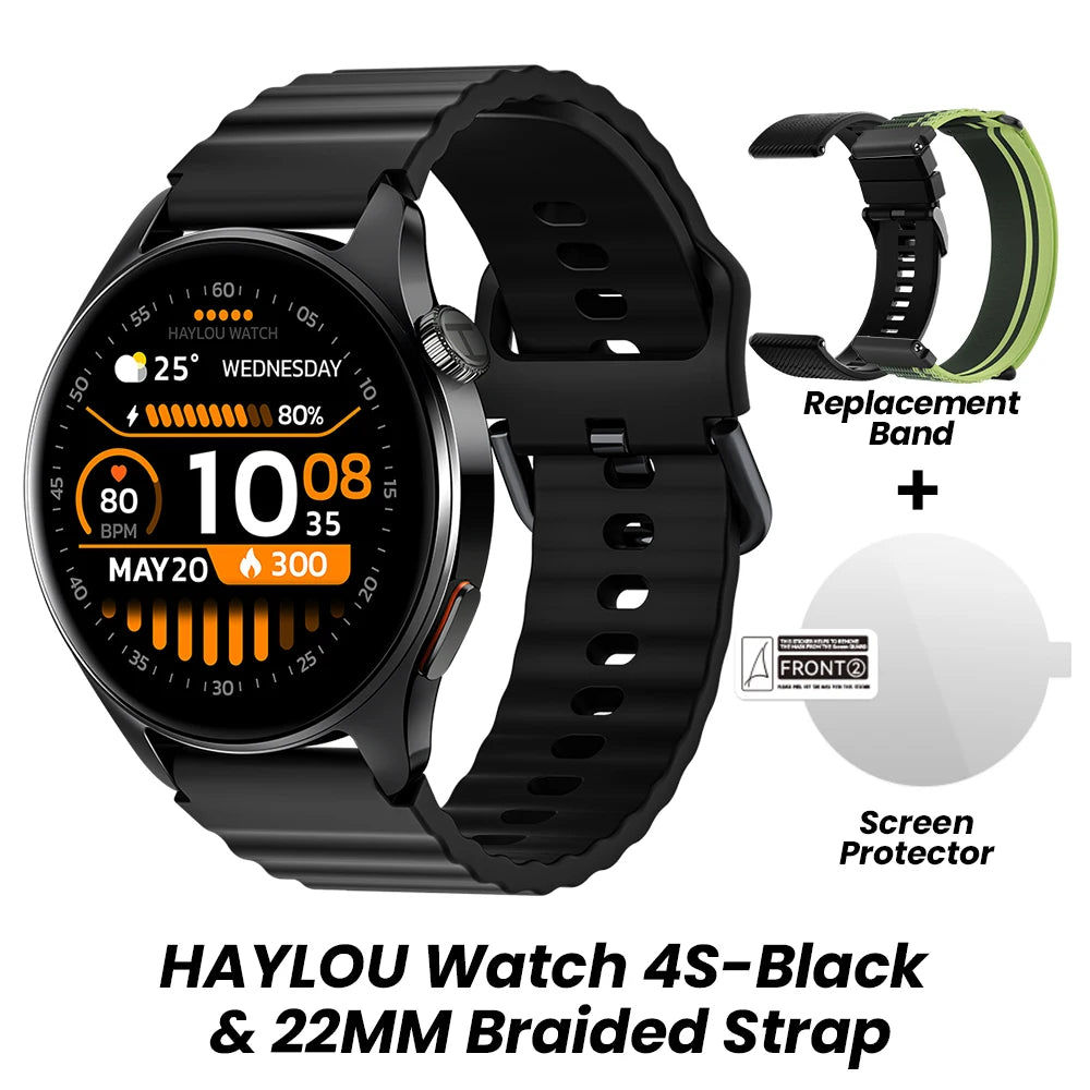 HAYLOU Watch 4S GPS Smartwatch - 1.43” HD AMOLED Display, 5 Satellite Positioning, 120+ Sport Modes