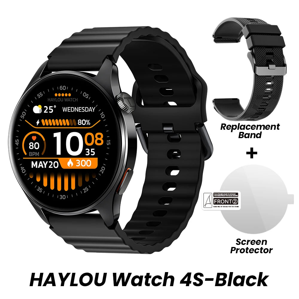 HAYLOU Watch 4S GPS Smartwatch - 1.43” HD AMOLED Display, 5 Satellite Positioning, 120+ Sport Modes