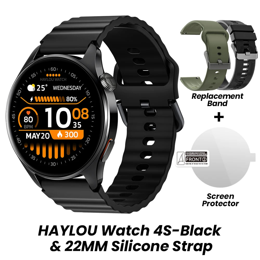 HAYLOU Watch 4S GPS Smartwatch - 1.43” HD AMOLED Display, 5 Satellite Positioning, 120+ Sport Modes