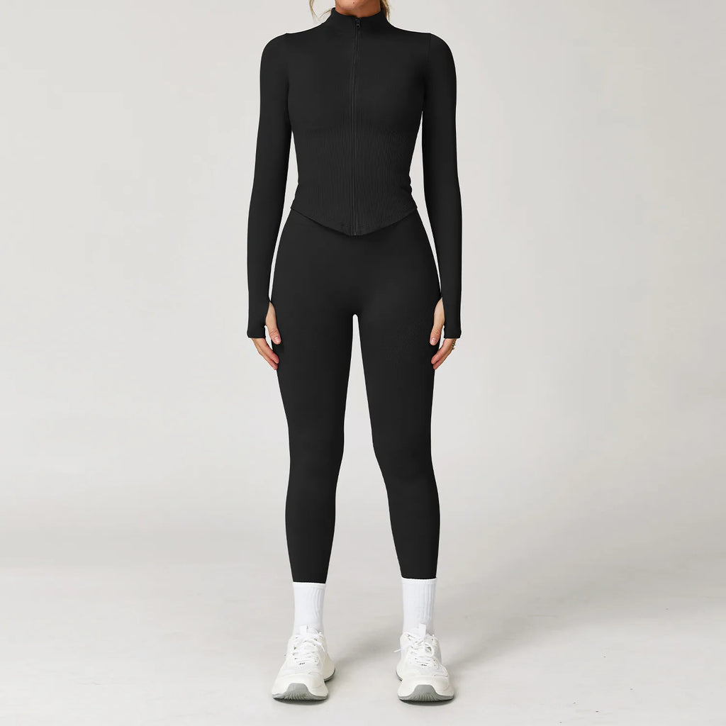 2/3/4PCS Yoga Set Gym Clothes Sportswear Seamless Yoga Suits For Women Fitness Long Sleeved Tracksuits Sports Bra Gym Leggings