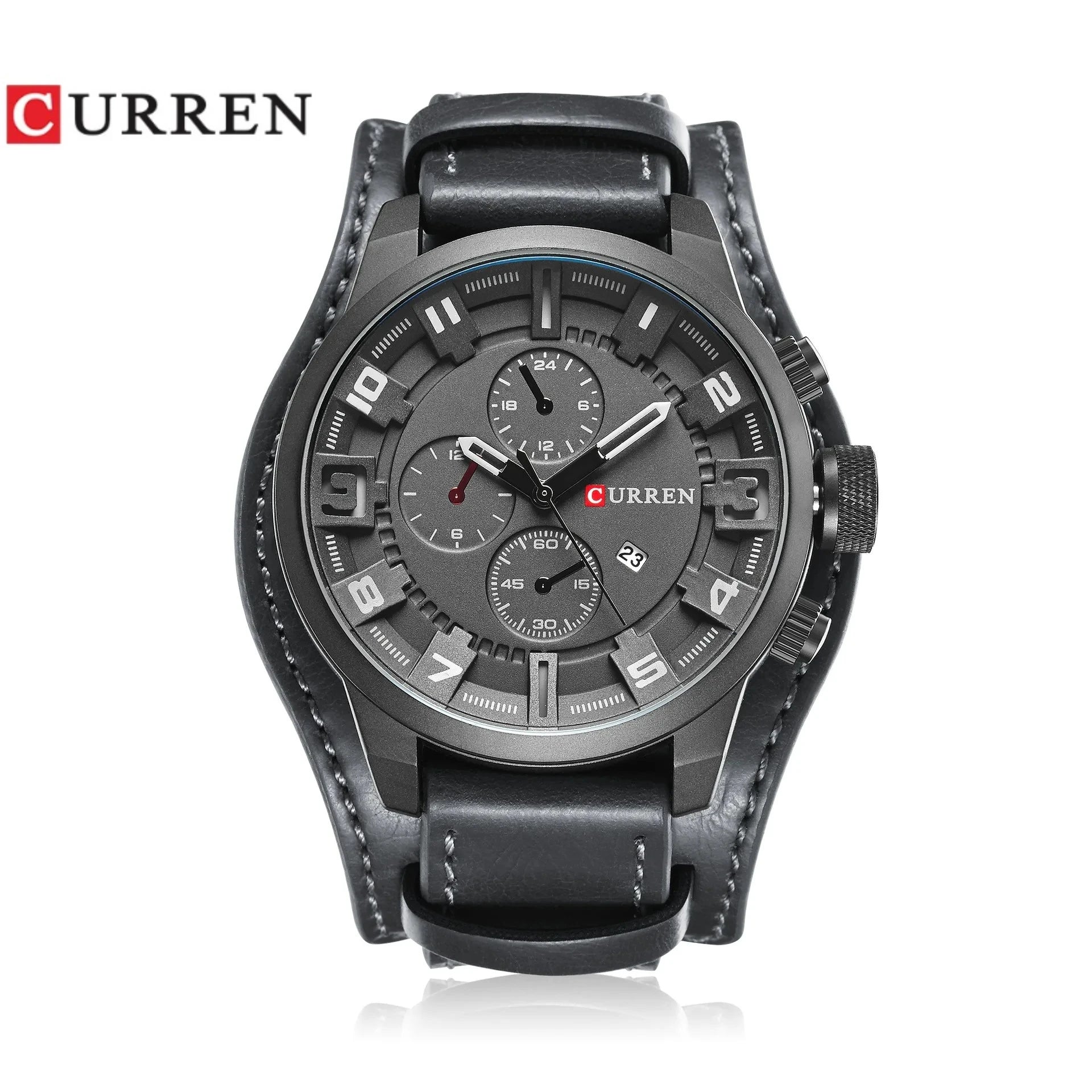 CURREN 8225 Top Brand Men's Watch Classic Quartz Dial Calendar Chronograph Waterproof Fashion Leather Strap Watches for Man