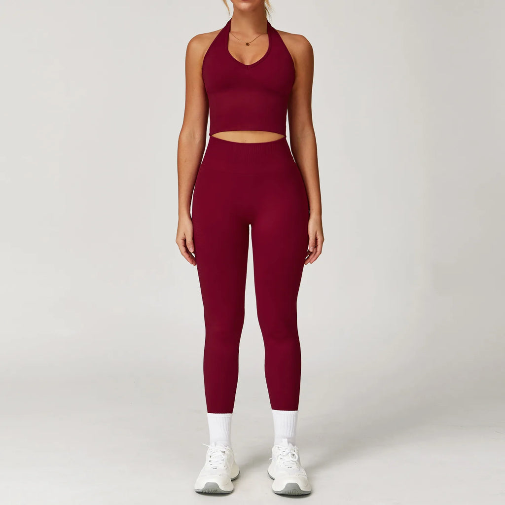 2/3/4PCS Yoga Set Gym Clothes Sportswear Seamless Yoga Suits For Women Fitness Long Sleeved Tracksuits Sports Bra Gym Leggings