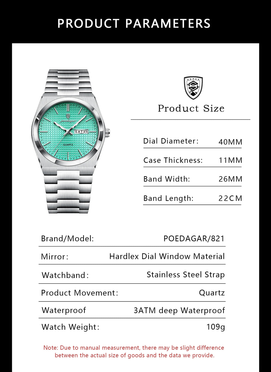POEDAGAR Luxury Fashion Male Watch Stainless Steel Waterproof Luminous Men's Quartz Watches Casual Date Week Wristwatch For Men