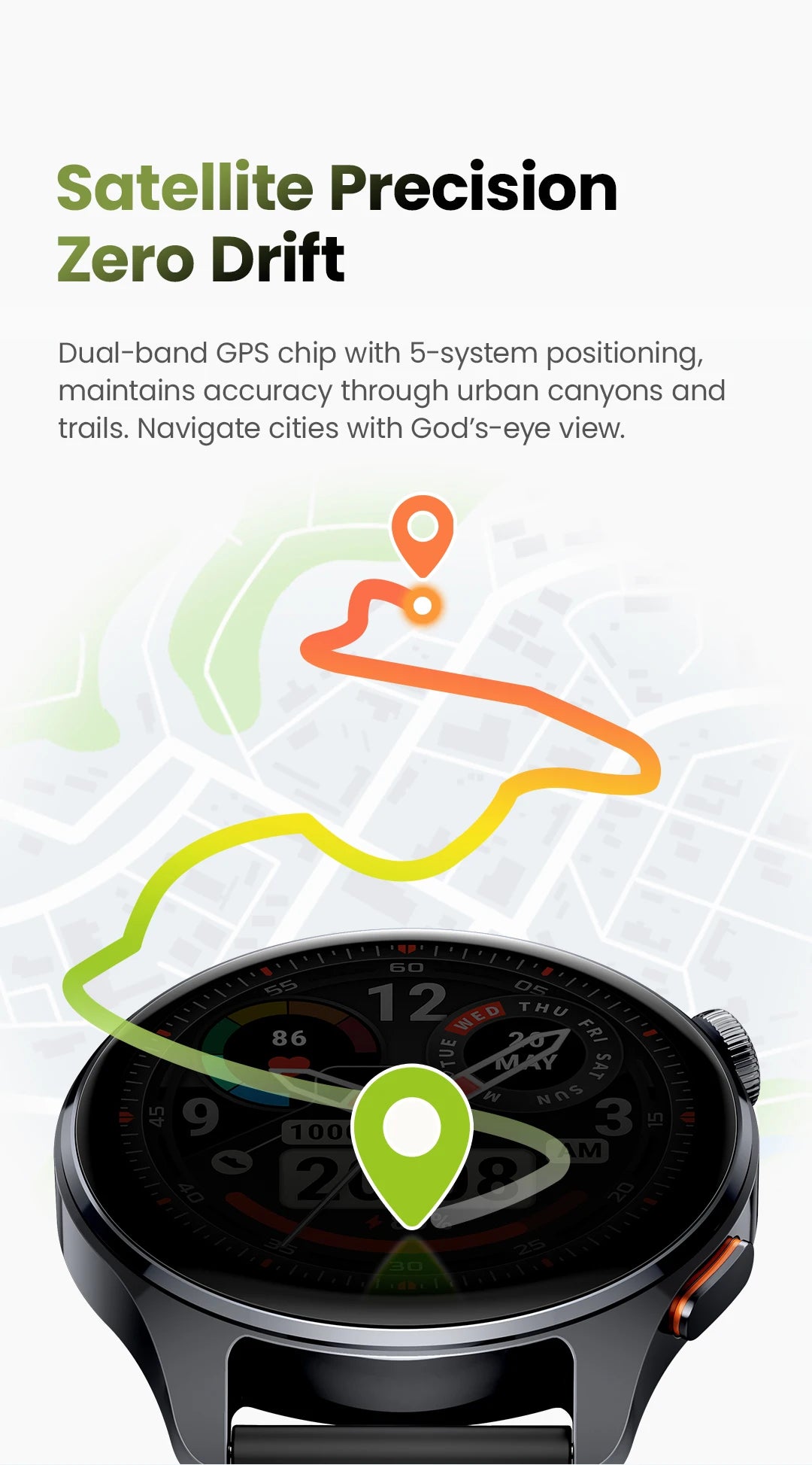 HAYLOU Watch 4S GPS Smartwatch - 1.43” HD AMOLED Display, 5 Satellite Positioning, 120+ Sport Modes