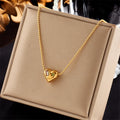 DIEYURO 316L Stainless Steel Large Heart Zircon Necklace For Women New Simple Girls Clavicle Chain Jewelry Birthday Party Gifts