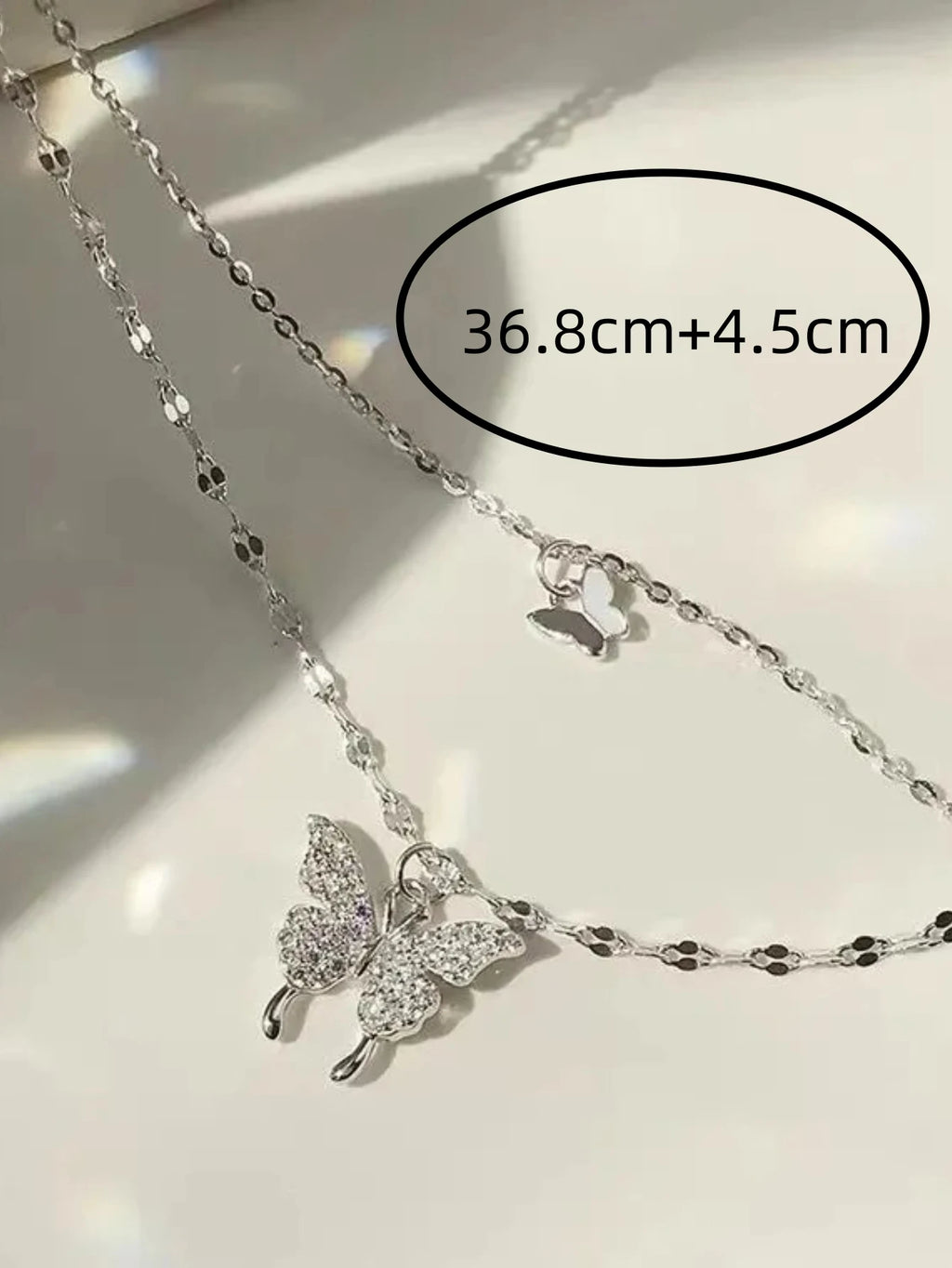 Double Layer Butterfly Necklace for Women, Lats Sparkling Collar Chain, Exquisite Jewelry, Banquet Party, Holiday Gift, 1