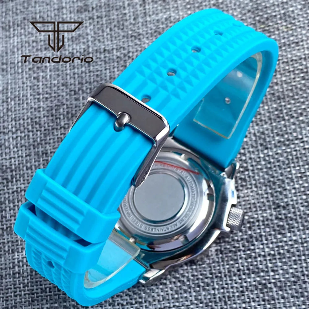 Tandorio Monster Dive NH36 42mm Mechanical Automatic Men Watch 20ATM AR Sapphire Crystal Wristwatch Date Week Green Luminous