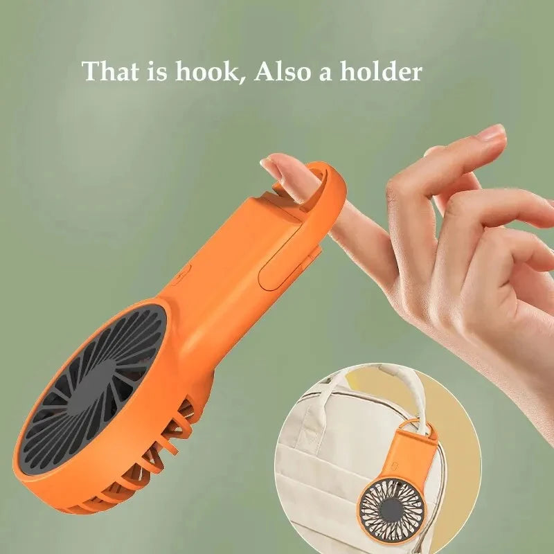 Handheld Foldable Mini Fan Desktop USB Charging Fan With Carabiner Hiking Clip-On Compact Fan Summer Heat Relief Travel Fan