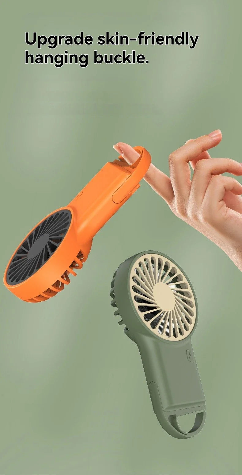 Handheld Foldable Mini Fan Desktop USB Charging Fan With Carabiner Hiking Clip-On Compact Fan Summer Heat Relief Travel Fan