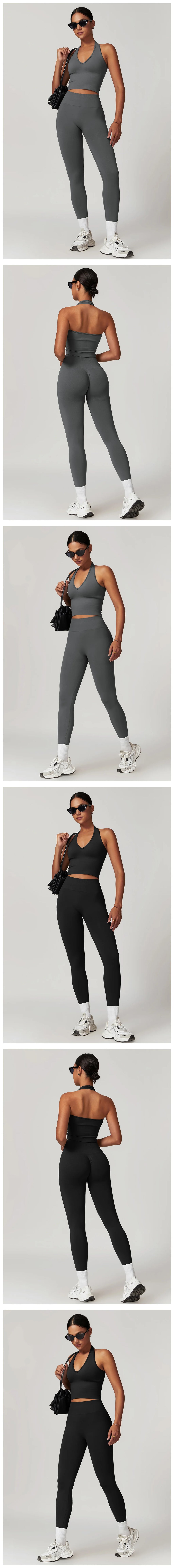 2/3/4PCS Yoga Set Gym Clothes Sportswear Seamless Yoga Suits For Women Fitness Long Sleeved Tracksuits Sports Bra Gym Leggings