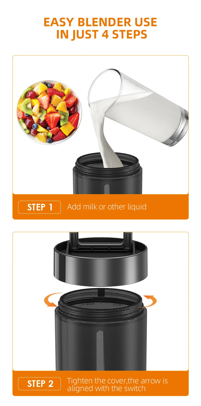 Portable Electric Juice Blender USB Rechargeable Fruit Juicer Mixer for Shakes Smoothies 450ML Househould Outdoor Juicing Cup