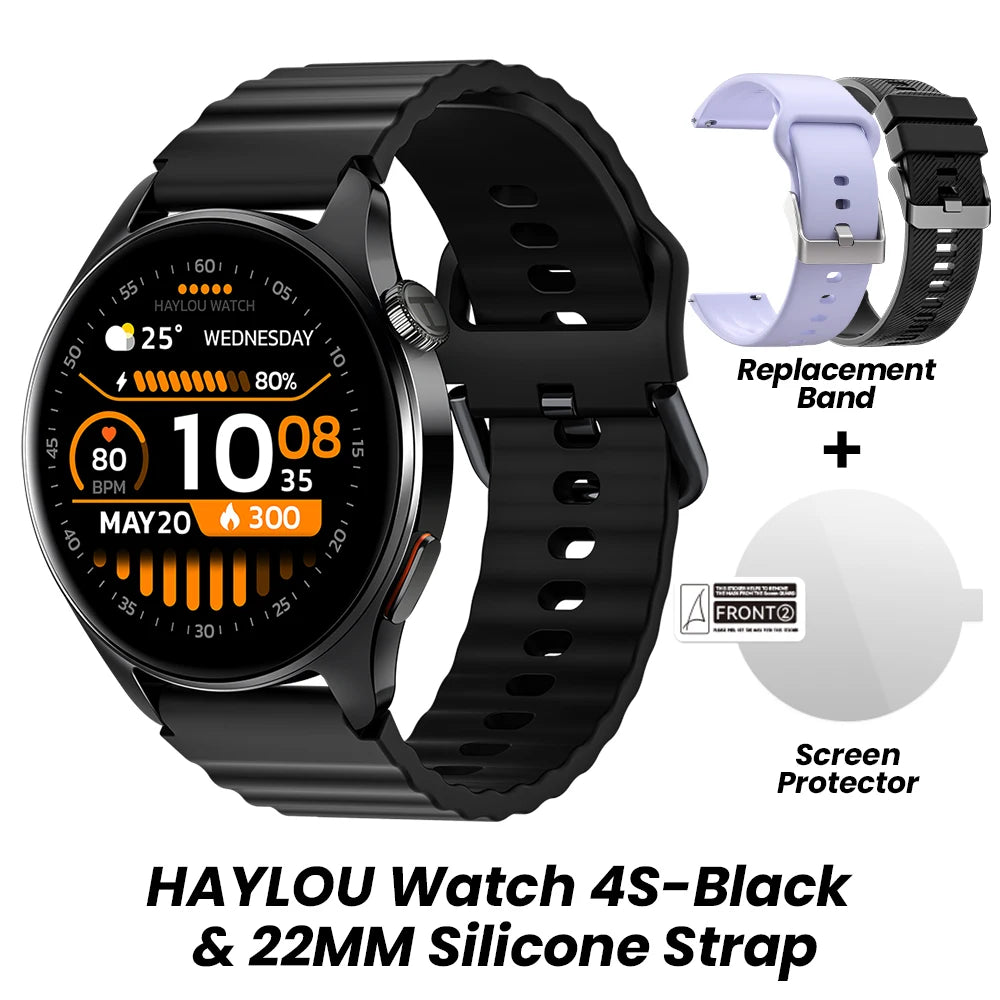 HAYLOU Watch 4S GPS Smartwatch - 1.43” HD AMOLED Display, 5 Satellite Positioning, 120+ Sport Modes