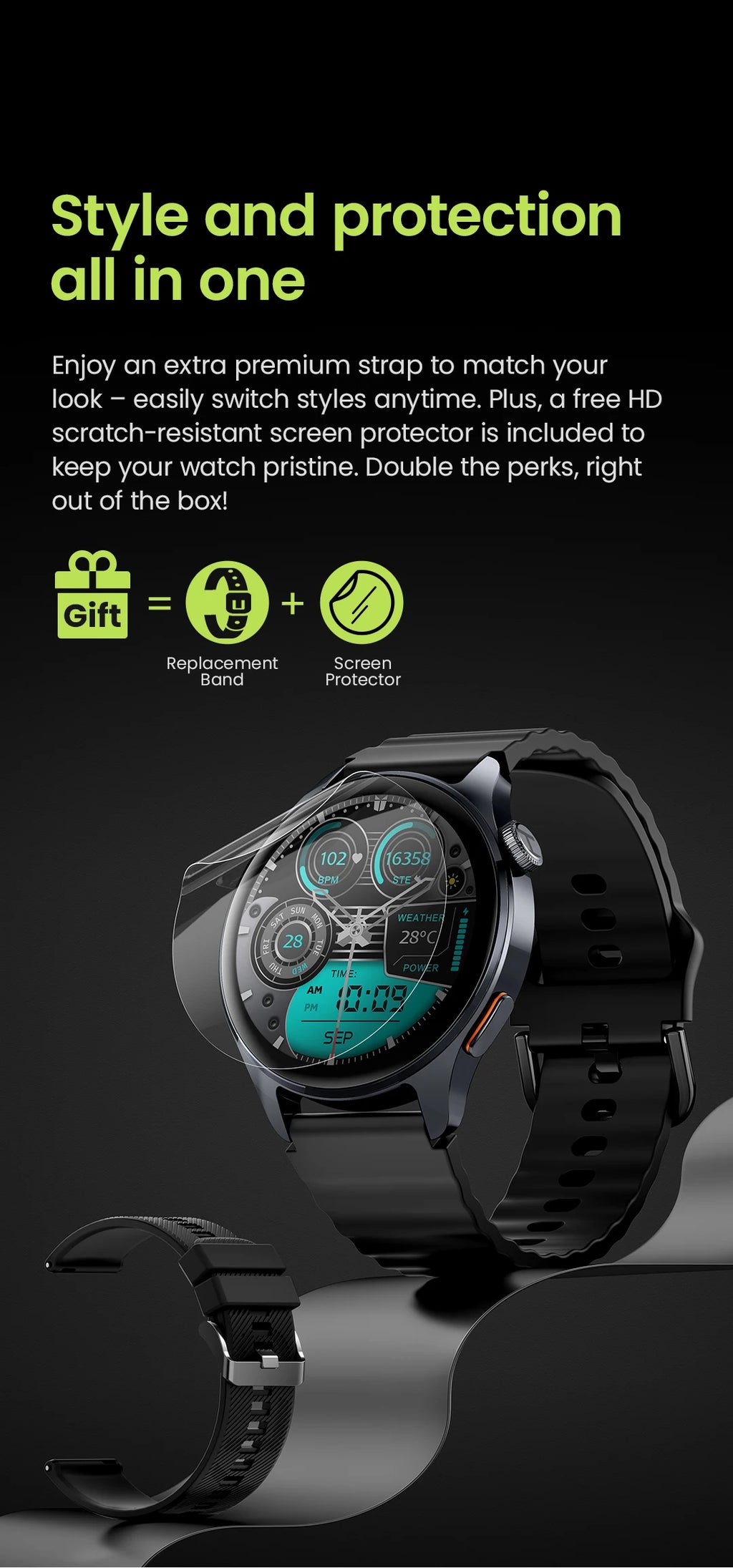 HAYLOU Watch 4S GPS Smartwatch - 1.43” HD AMOLED Display, 5 Satellite Positioning, 120+ Sport Modes
