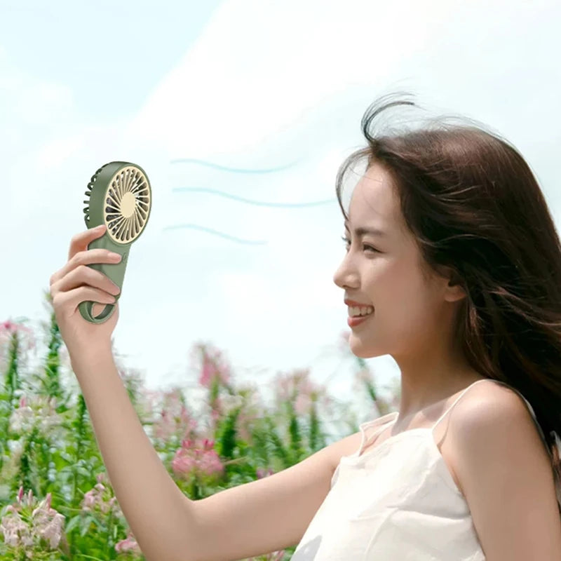 Handheld Foldable Mini Fan Desktop USB Charging Fan With Carabiner Hiking Clip-On Compact Fan Summer Heat Relief Travel Fan